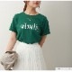 ロゴTシャツ プリント オーバーサイズ 半袖 Uネック ロゴ 韓国ファッション レディース 春 夏 秋 新作 ブラック ホワイト グレー グリーン M L XL JOCOSA 7203