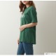 ロゴTシャツ プリント オーバーサイズ 半袖 Uネック ロゴ 韓国ファッション レディース 春 夏 秋 新作 ブラック ホワイト グレー グリーン M L XL JOCOSA 7203