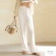 ストレートパンツ ボトムス ロング丈 ルームウェア 軽い 肌触りよい ハイウエスト レディース 春 夏 秋 冬 新作 ブラック グレー ラベンダー アイボリー M L JOCOSA 6217