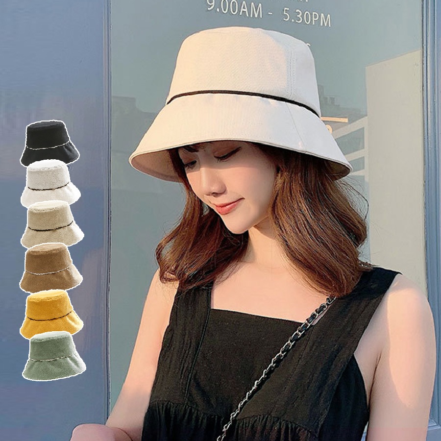 バケットハット 帽子 レディース 韓国 韓国ファッション ストリート おしゃれ 大人 可愛い ライン 春 夏 秋 新作 ブラック 黒 アイボリー ベージュ ブラウン 茶 イエロー 黄色 ミントグリーン 緑 フリーサイズ JOCOSA 8447