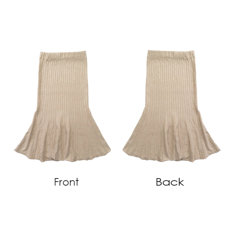 ニットスカート マーメイド ミディ丈 オフィス カジュアル きれいめ 上品 ウエストゴム 韓国ファッション レディース 新作 春 秋 冬 ブラック 黒 ベージュ 茶 ブラウン アイボリーフリーサイズ JOCOSA 9116