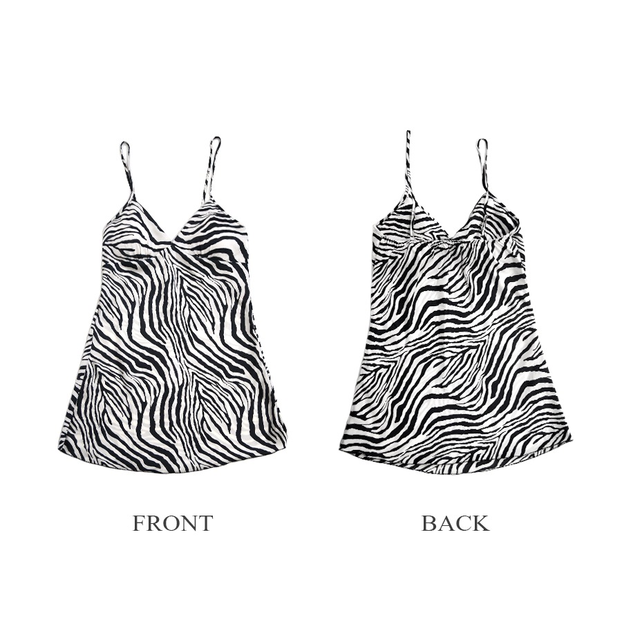 ルームウェア パジャマ 部屋着 キャミソールワンピース セクシーランジェリー ベビードール ネグリジェ パット カップ付き 韓国ファッション セクシー 大人 おしゃれ レディース 春 夏 秋 冬 新作 ブラック 柄物 アニマル ゼブラ柄 M L JOCOSA 6207