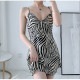 ルームウェア パジャマ 部屋着 キャミソールワンピース セクシーランジェリー ベビードール ネグリジェ パット カップ付き 韓国ファッション セクシー 大人 おしゃれ レディース 春 夏 秋 冬 新作 ブラック 柄物 アニマル ゼブラ柄 M L JOCOSA 6207