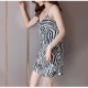 ルームウェア パジャマ 部屋着 キャミソールワンピース セクシーランジェリー ベビードール ネグリジェ パット カップ付き 韓国ファッション セクシー 大人 おしゃれ レディース 春 夏 秋 冬 新作 ブラック 柄物 アニマル ゼブラ柄 M L JOCOSA 6207
