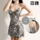 ルームウェア パジャマ 部屋着 キャミソールワンピース セクシーランジェリー ベビードール ネグリジェ パット カップ付き 韓国ファッション セクシー 大人 おしゃれ レディース 春 夏 秋 冬 新作 ブラック 柄物 アニマル ゼブラ柄 M L JOCOSA 6207