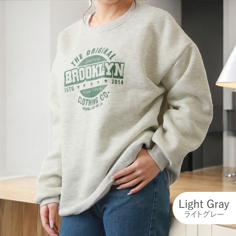 スウェット 裏起毛 ロゴ トレーナー トップス 長袖 韓国ファッション ストリート オーバーサイズ 大きいサイズ ギャル プルオーバー クルーネック レディース 秋 冬 新作 黒 ブラック グレー 灰 ワインレッド 赤 ベージュ 茶 グリーン 緑 ブルー 青 M L XL JOCOSA 7168