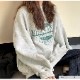 スウェット 裏起毛 ロゴ トレーナー トップス 長袖 韓国ファッション ストリート オーバーサイズ 大きいサイズ ギャル プルオーバー クルーネック レディース 秋 冬 新作 黒 ブラック グレー 灰 ワインレッド 赤 ベージュ 茶 グリーン 緑 ブルー 青 M L XL JOCOSA 7168