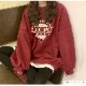 スウェット 裏起毛 ロゴ トレーナー トップス 長袖 韓国ファッション ストリート オーバーサイズ 大きいサイズ ギャル プルオーバー クルーネック レディース 秋 冬 新作 黒 ブラック グレー 灰 ワインレッド 赤 ベージュ 茶 グリーン 緑 ブルー 青 M L XL JOCOSA 7168