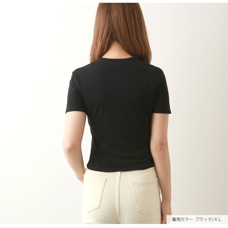 ヘンリーネックシャツ 定番 ショート丈 半袖 ボタン 前立て トップス 韓国ファッション レディース 春 夏 秋 新作 ブラック ホワイト グレー M L XL JOCOSA 7208