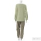 ルームウェア セットアップ 2点セット 長袖 パンツ 部屋着 あったか もちもち 無地 春 秋 冬 新作 レディース グリーン ラベンダー アイボリー M L JOCOSA 6219