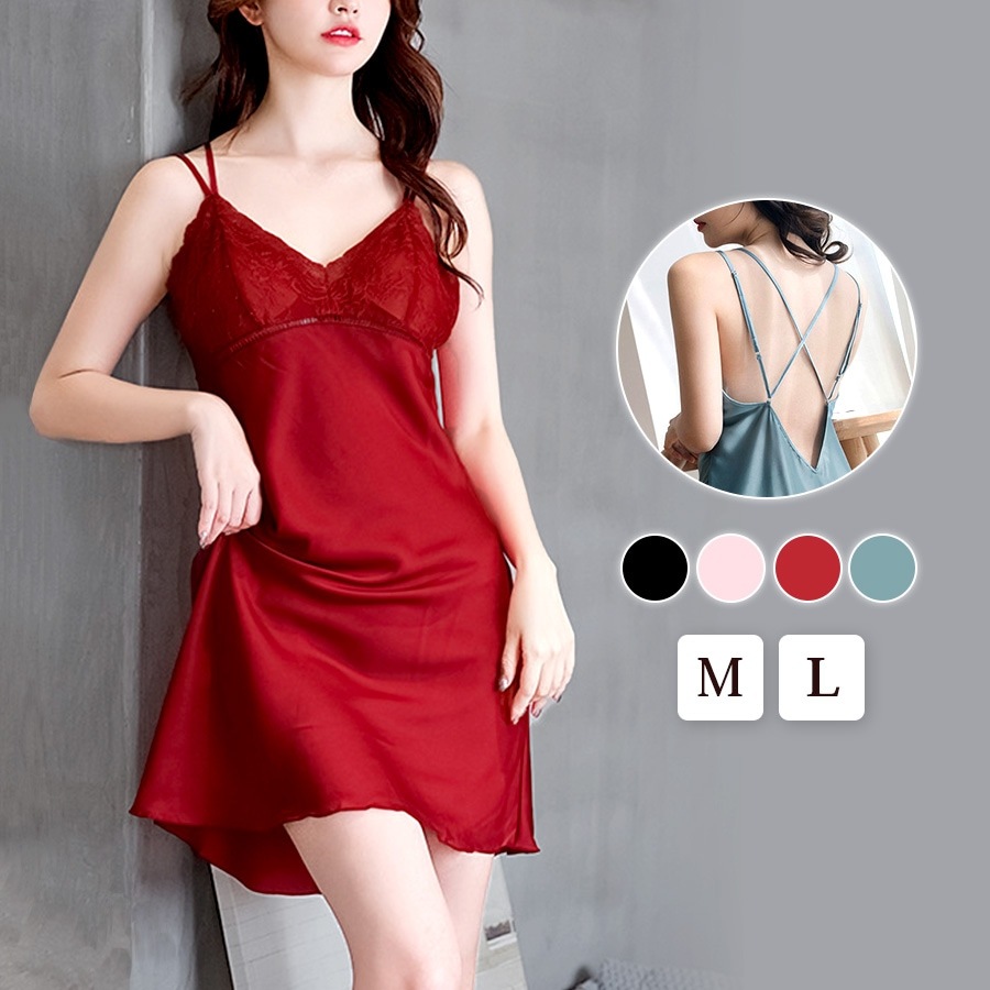 レース ルームウェア パジャマ 部屋着 レースキャミソール ワンピース セクシーランジェリー ベビードール ネグリジェ パッド付き カップ付き 透け 韓国ファッション セクシー 大人 おしゃれ レディース 春 夏 秋 冬 新作 ブラック ピンク レッド ブルー M L JOCOSA 6205