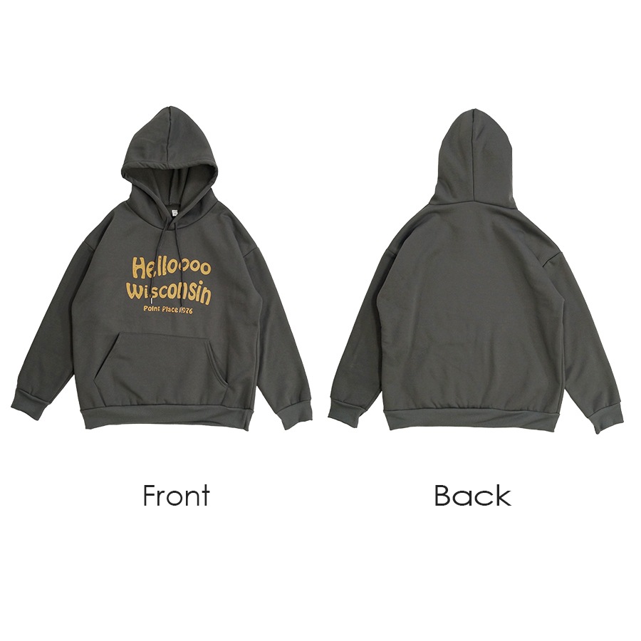 パーカー 裏起毛 ロゴ スウェット フード トレーナー トップス 長袖 韓国ファッション ストリート カジュアル オーバーサイズ 大きいサイズ ギャル プルオーバー レディース 秋 冬 新作 ブラック ダークグレー オレンジ M L XL JOCOSA 7169