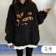 パーカー 裏起毛 ロゴ スウェット フード トレーナー トップス 長袖 韓国ファッション ストリート カジュアル オーバーサイズ 大きいサイズ ギャル プルオーバー レディース 秋 冬 新作 ブラック ダークグレー オレンジ M L XL JOCOSA 7169