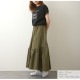 ロゴT 裾ドロスト ルーズ 半袖 ゆったり 2WAY Tシャツ トップス 韓国ファッション レディース 春 夏 秋 新作 ブラック ホワイト モカ M L XL JOCOSA 7204