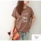 ロゴT 裾ドロスト ルーズ 半袖 ゆったり 2WAY Tシャツ トップス 韓国ファッション レディース 春 夏 秋 新作 ブラック ホワイト モカ M L XL JOCOSA 7204