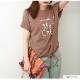 ロゴT 裾ドロスト ルーズ 半袖 ゆったり 2WAY Tシャツ トップス 韓国ファッション レディース 春 夏 秋 新作 ブラック ホワイト モカ M L XL JOCOSA 7204