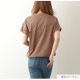 ロゴT 裾ドロスト ルーズ 半袖 ゆったり 2WAY Tシャツ トップス 韓国ファッション レディース 春 夏 秋 新作 ブラック ホワイト モカ M L XL JOCOSA 7204