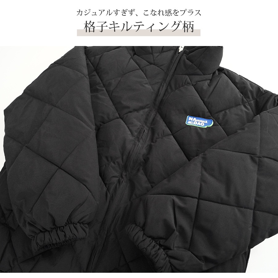 ダウン アウター ブルゾン ダウンジャケット キルティング コート ショート丈 長袖 中綿 あったか 羽織 冬 秋 春 オフィス カジュアル ストリート レトロ 韓国ファッション 大人 レディース 新作 ブラック アイボリー ブルー S M L JOCOSA 8394