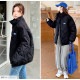 ダウン アウター ブルゾン ダウンジャケット キルティング コート ショート丈 長袖 中綿 あったか 羽織 冬 秋 春 オフィス カジュアル ストリート レトロ 韓国ファッション 大人 レディース 新作 ブラック アイボリー ブルー S M L JOCOSA 8394