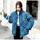 ダウン アウター ブルゾン ダウンジャケット キルティング コート ショート丈 長袖 中綿 あったか 羽織 冬 秋 春 オフィス カジュアル ストリート レトロ 韓国ファッション 大人 レディース 新作 ブラック アイボリー ブルー S M L JOCOSA 8394