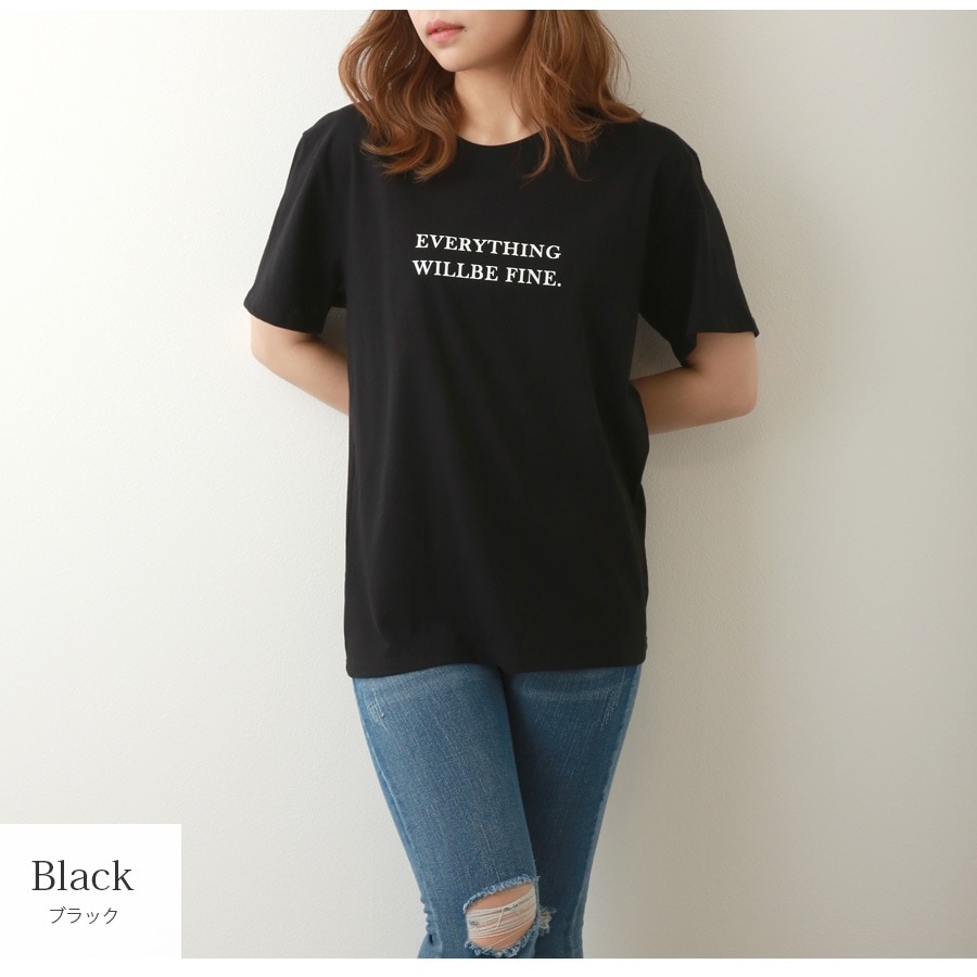 ロゴT 半袖 ゆったり ラウンドネック Tシャツ トップス 韓国ファッション レディース 春 夏 秋 新作 ブラック ホワイト グレー ダークグレー イエロー M L XL JOCOSA 7206