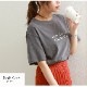 ロゴT 半袖 ゆったり ラウンドネック Tシャツ トップス 韓国ファッション レディース 春 夏 秋 新作 ブラック ホワイト グレー ダークグレー イエロー M L XL JOCOSA 7206