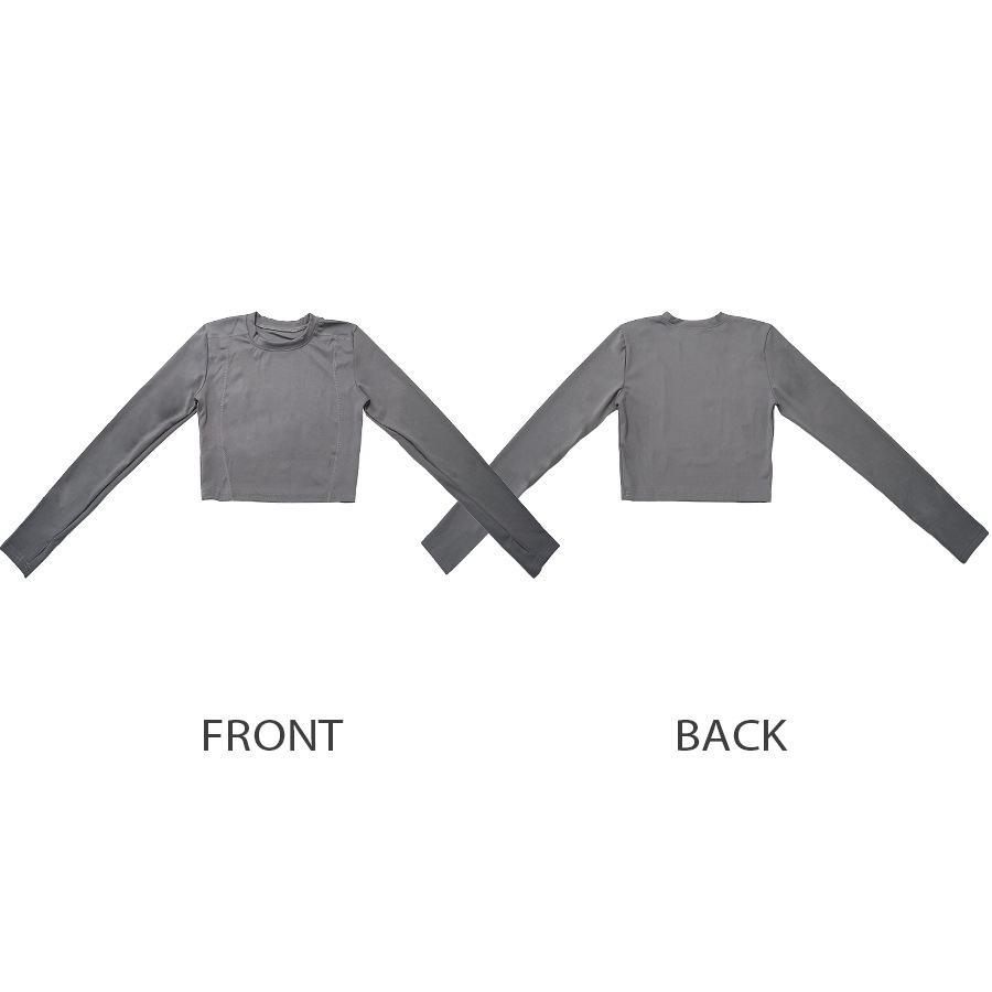 スポーツウェア トップス 長袖 クロップド へそ出し フィットネス ヨガ レディース 韓国ファッション 大人 かわいい おしゃれ シンプル ショート丈 指穴 伸縮 ジム 春 夏 秋 冬 新作 ブラック 黒 ピンク パープル 紫 ネイビー 紺 グレー 灰 ブルー 青 S M L XL JOCOSA 8743