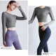 スポーツウェア トップス 長袖 クロップド へそ出し フィットネス ヨガ レディース 韓国ファッション 大人 かわいい おしゃれ シンプル ショート丈 指穴 伸縮 ジム 春 夏 秋 冬 新作 ブラック 黒 ピンク パープル 紫 ネイビー 紺 グレー 灰 ブルー 青 S M L XL JOCOSA 8743