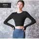 スポーツウェア トップス 長袖 クロップド へそ出し フィットネス ヨガ レディース 韓国ファッション 大人 かわいい おしゃれ シンプル ショート丈 指穴 伸縮 ジム 春 夏 秋 冬 新作 ブラック 黒 ピンク パープル 紫 ネイビー 紺 グレー 灰 ブルー 青 S M L XL JOCOSA 8743