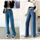デニムパンツ ハイウエスト ストレート ワイド ハイライズ ロング丈 レディース 春 夏 秋 ブラック グレー ブルー グリーン ベージュ ピンク イエロー S M L XL JOCOSA 9102