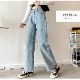デニムパンツ ハイウエスト ストレート ワイド ハイライズ ロング丈 レディース 春 夏 秋 ブラック グレー ブルー グリーン ベージュ ピンク イエロー S M L XL JOCOSA 9102