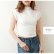 トップス 背中あき バックドロスト 肌見せ 韓国ファッション レディース 春 夏 新作 ホワイト グレー M L XL JOCOSA 7207