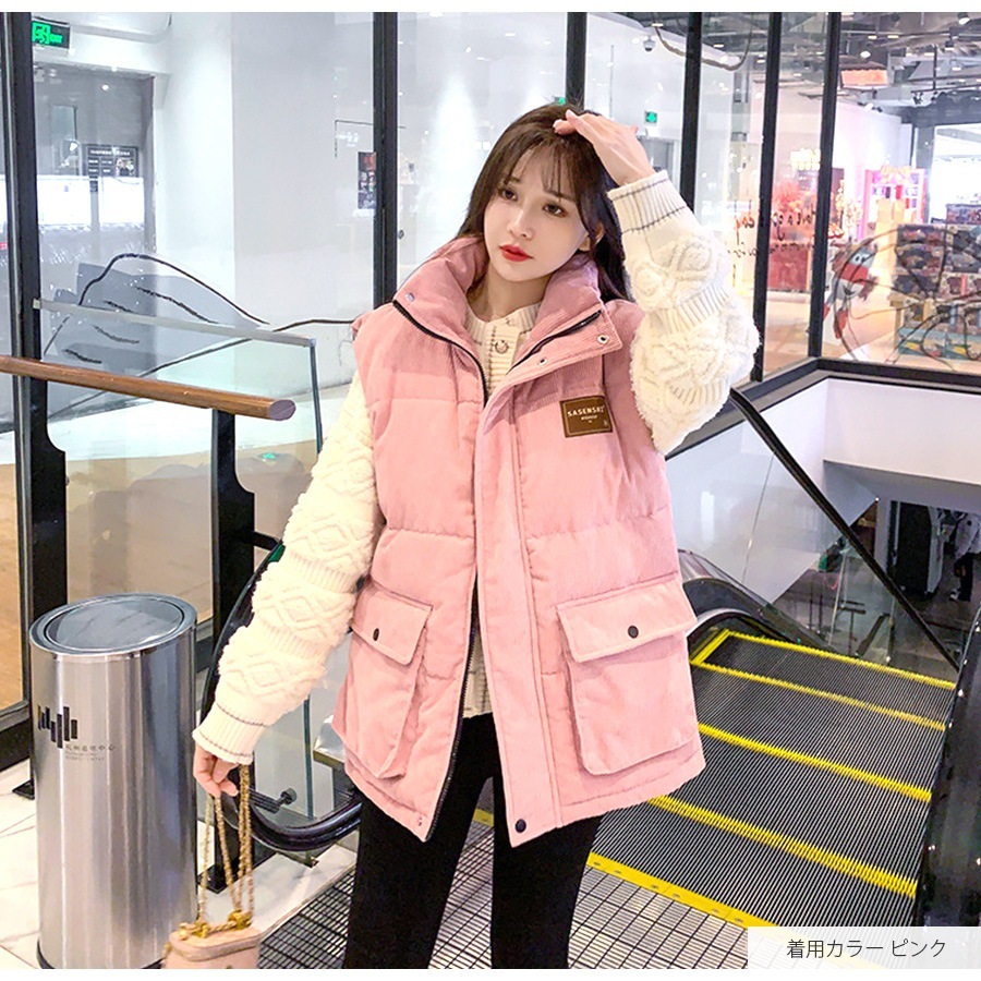 コーデュロイ ジャケット エコダウン 中綿 アウター 2色 韓国 メンズ コーデュロイ 中綿 ジャケット 男女兼用 ストリート系