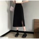 スリットスカート 美脚 ハイウエスト Aライン サイドスリット タイトスカート 無地 オフィスカジュアル 韓国ファッション レディース 春 夏 秋 新作 ブラック ブラウン アイボリー S M L JOCOSA 9135