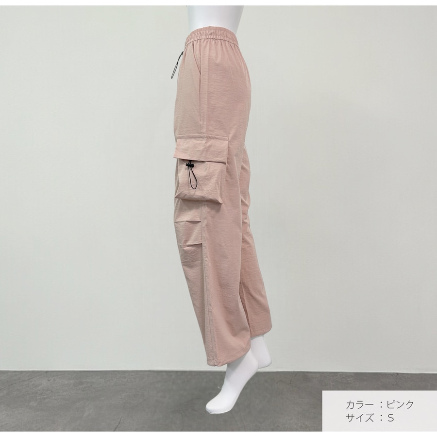 カーゴパンツ ドロスト ワイド  ジョガーパンツ ドローコード ミリタリー アメリカンライク ウエストゴム レディース JOCOSA 9145