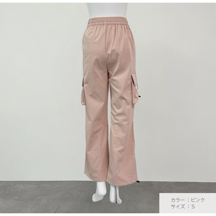 カーゴパンツ ドロスト ワイド  ジョガーパンツ ドローコード ミリタリー アメリカンライク ウエストゴム レディース JOCOSA 9145