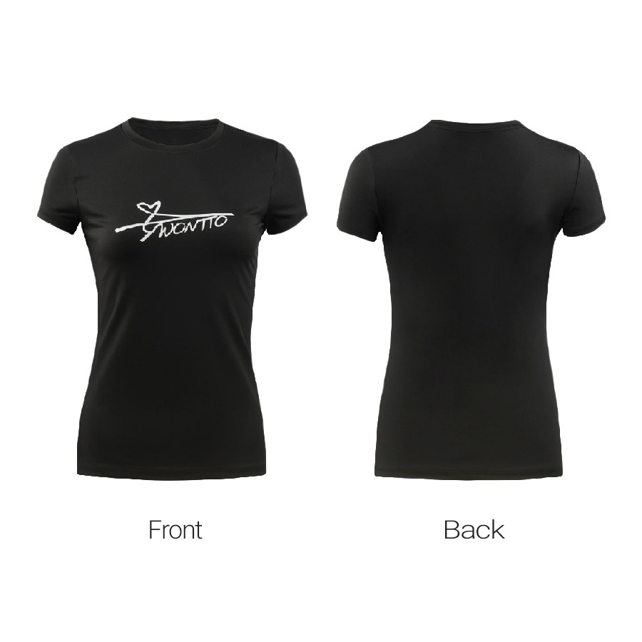 スポーツウェア トップス Tシャツ 韓国ファッション 韓国 半袖 レディース フィットネス ヨガ ジム 伸縮 おしゃれ シンプル ロゴ ワンポイント 春 夏 秋 冬 新作 ブラック 黒 ホワイト 白 S M L XL JOCOSA 8740