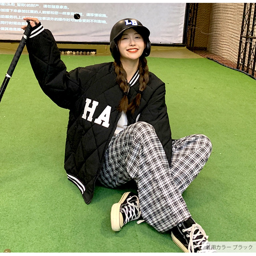 ダウン キルティング アウター ブルゾン スタジャン ダウンジャケット ジャンパー コート ショート丈 長袖 中綿 あったか 羽織 冬 秋 春 カジュアル ストリート スポーティ 韓国ファッション 大人 レディース 新作 ブラック ベージュ S M L JOCOSA 8397