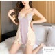 ルームウェア パジャマ レース 透け感 キャミソールワンピース 韓国ファッション レディース 春 夏 秋 冬 新作 ブラック ブルー ラベンダー M L XL JOCOSA 6216