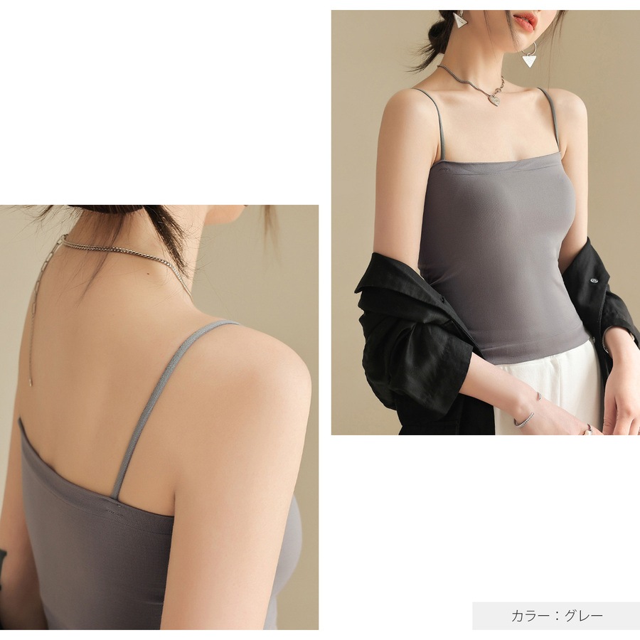 トップス チューブトップ キャミソール インナー ブラトップ ストラップ付 ベーシックカラー フリーサイズ JOCOSA 7266