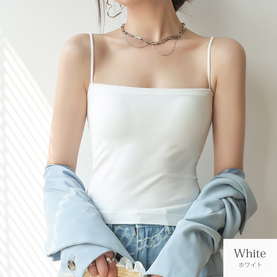 トップス チューブトップ キャミソール インナー ブラトップ ストラップ付 ベーシックカラー フリーサイズ JOCOSA 7266