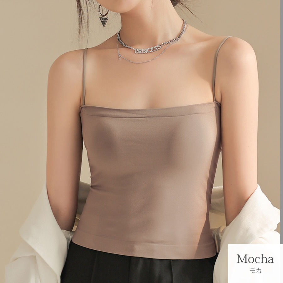 トップス チューブトップ キャミソール インナー ブラトップ ストラップ付 ベーシックカラー フリーサイズ JOCOSA 7266