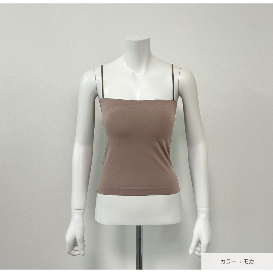 トップス チューブトップ キャミソール インナー ブラトップ ストラップ付 ベーシックカラー フリーサイズ JOCOSA 7266