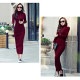 ニットワンピース レディース 春夏秋冬 新作 タートルネック ハイネック ロング マキシ 長袖 タイト 無地 リブ シンプル セクシー 大人 可愛い 韓国風 韓流 ワインレッド ブラック 黒 SML JOCOSA 8852 送料無料 即納