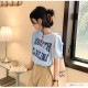 ロゴ ショート丈トップス キャミソール一体型 Tシャツ フレンチスリーブ キャミソール カットソー 秋 夏 春 スリットネック セクシー ストリート ギャル カジュアル スポーティ 韓国ファッション レディース ホワイト グレー ブルー M L JOCOSA 7147