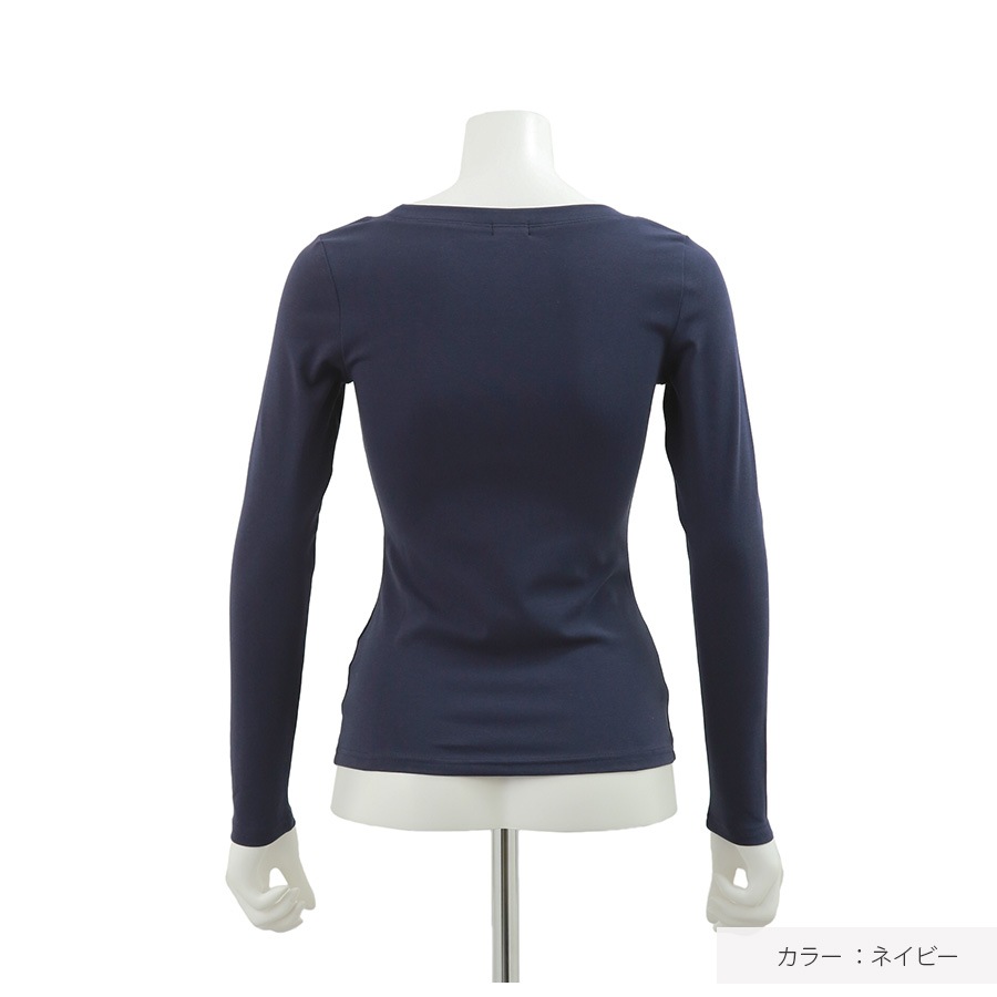 Ｔシャツ トップス 長袖 ミドル丈 カットソー ストレッチ レディース 春 夏 秋 冬 新作 ブラック ホワイト ネイビー S M L XL JOCOSA 7235