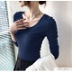 Ｔシャツ トップス 長袖 ミドル丈 カットソー ストレッチ レディース 春 夏 秋 冬 新作 ブラック ホワイト ネイビー S M L XL JOCOSA 7235