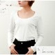 Ｔシャツ トップス 長袖 ミドル丈 カットソー ストレッチ レディース 春 夏 秋 冬 新作 ブラック ホワイト ネイビー S M L XL JOCOSA 7235