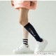 靴下 スポーツソックス アシンメトリー ハイソックス バイカラー ロゴ 吸汗性 着圧 着やせ 学生 JOCOSA 9463