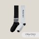 靴下 スポーツソックス アシンメトリー ハイソックス バイカラー ロゴ 吸汗性 着圧 着やせ 学生 JOCOSA 9463